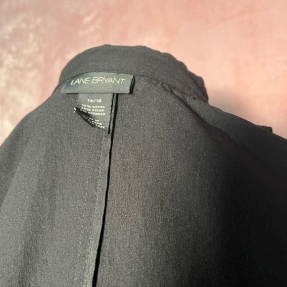 Lane Bryant Womens Black Light Weight Button Down Long Trench Coat Size 14/16 - Picture 7 of 7